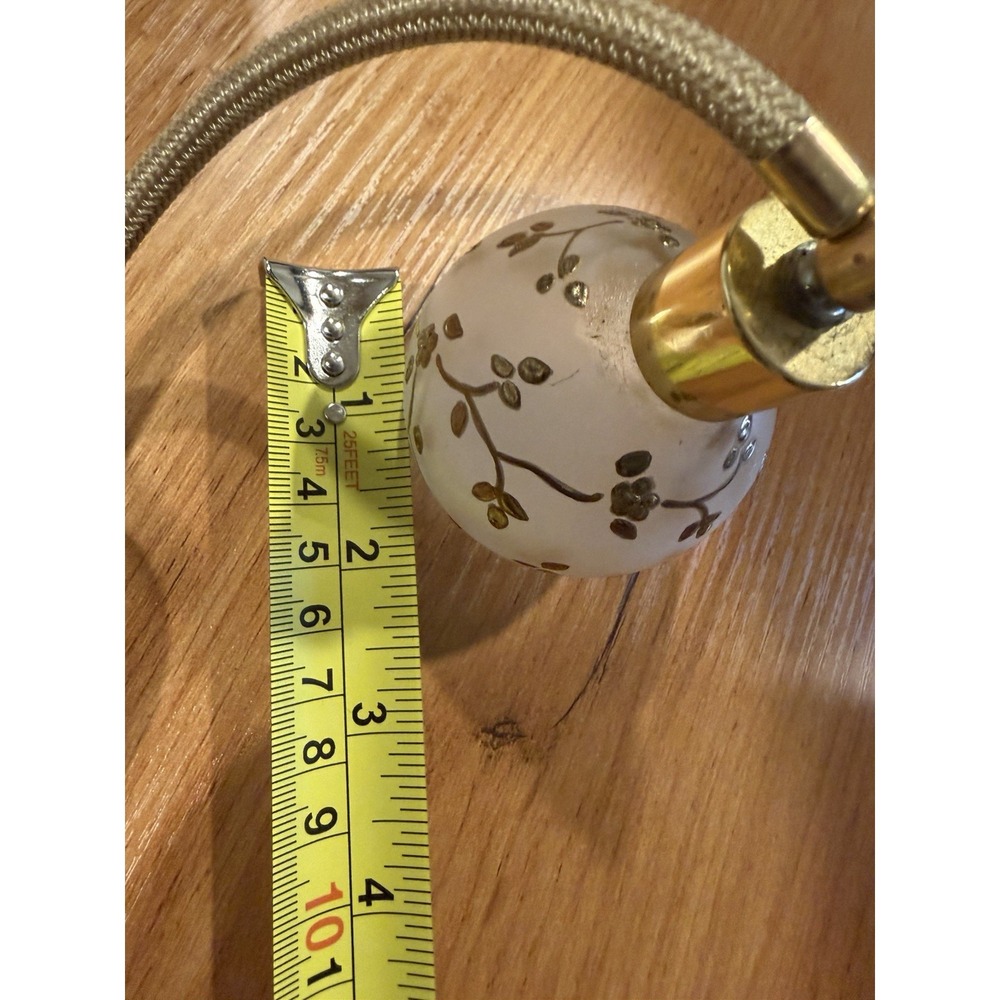 French Perfume Bottle Frosted Glass Atomizer Fringe Paris Vanity Decor Vintage - Picture 5 of 7